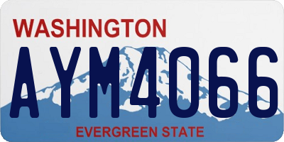 WA license plate AYM4066