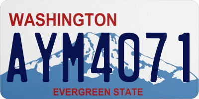 WA license plate AYM4071