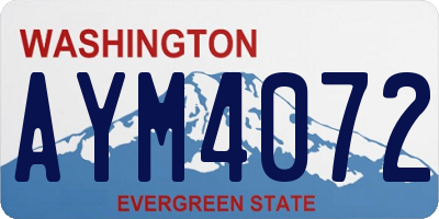 WA license plate AYM4072