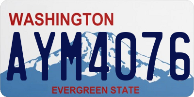 WA license plate AYM4076
