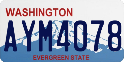 WA license plate AYM4078