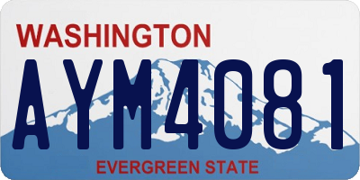 WA license plate AYM4081