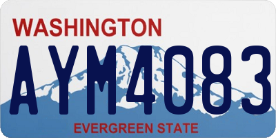 WA license plate AYM4083