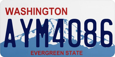 WA license plate AYM4086