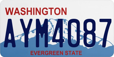 WA license plate AYM4087
