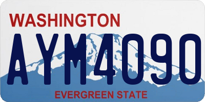 WA license plate AYM4090