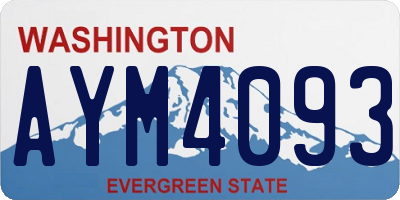 WA license plate AYM4093