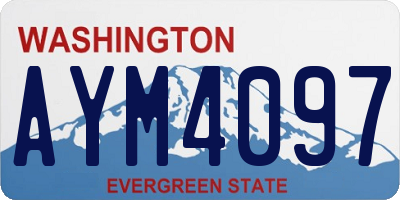 WA license plate AYM4097
