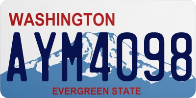 WA license plate AYM4098