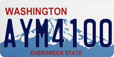 WA license plate AYM4100