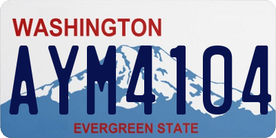 WA license plate AYM4104