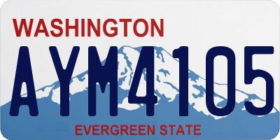WA license plate AYM4105
