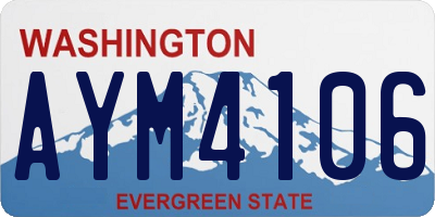 WA license plate AYM4106