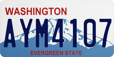 WA license plate AYM4107