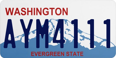 WA license plate AYM4111