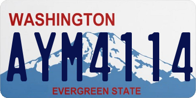 WA license plate AYM4114