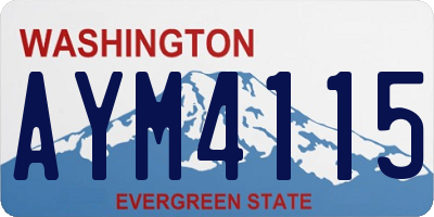 WA license plate AYM4115