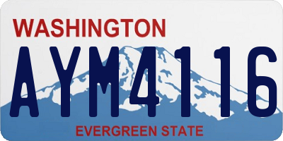 WA license plate AYM4116