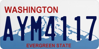 WA license plate AYM4117