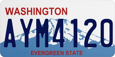 WA license plate AYM4120