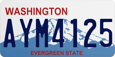 WA license plate AYM4125
