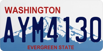 WA license plate AYM4130
