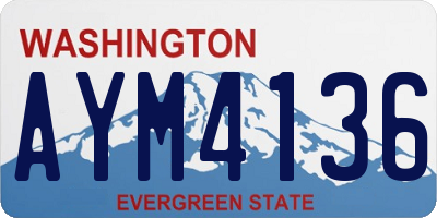 WA license plate AYM4136