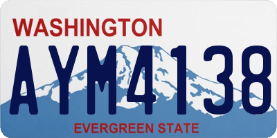 WA license plate AYM4138