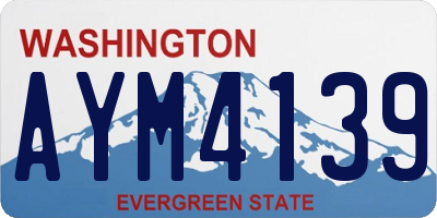 WA license plate AYM4139