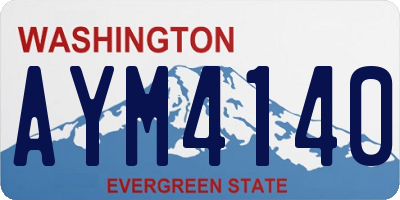 WA license plate AYM4140