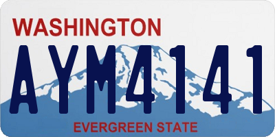 WA license plate AYM4141