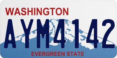 WA license plate AYM4142
