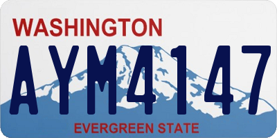 WA license plate AYM4147