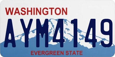 WA license plate AYM4149