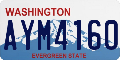 WA license plate AYM4160