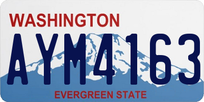 WA license plate AYM4163
