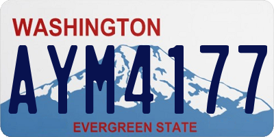 WA license plate AYM4177