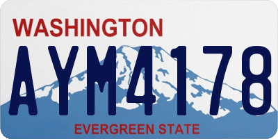 WA license plate AYM4178