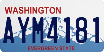 WA license plate AYM4181