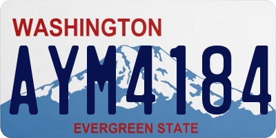 WA license plate AYM4184