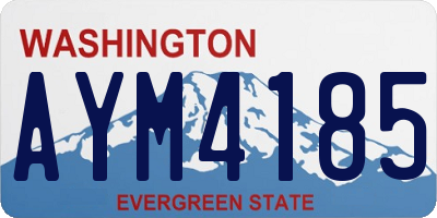 WA license plate AYM4185