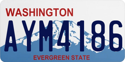 WA license plate AYM4186