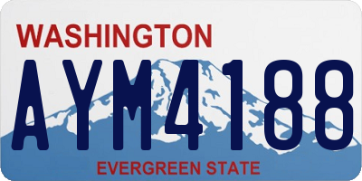 WA license plate AYM4188