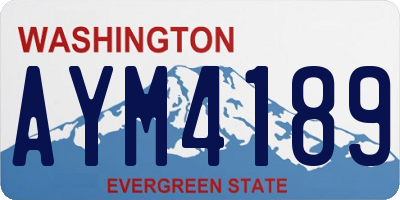 WA license plate AYM4189