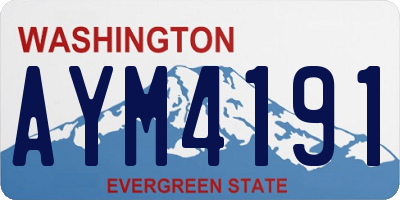 WA license plate AYM4191