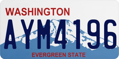 WA license plate AYM4196