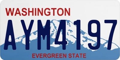 WA license plate AYM4197