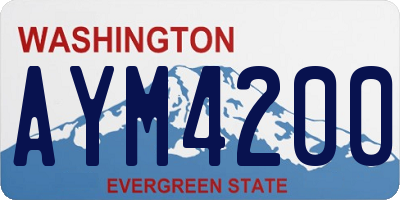 WA license plate AYM4200