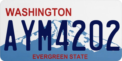 WA license plate AYM4202