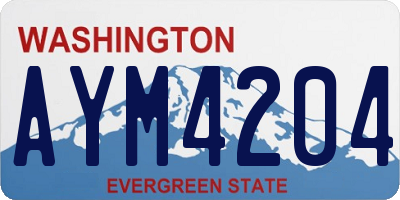 WA license plate AYM4204